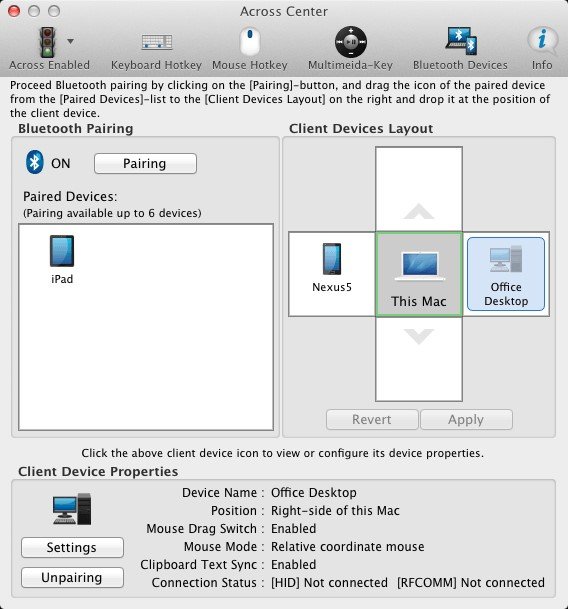 switching mouse modes on rd client for mac