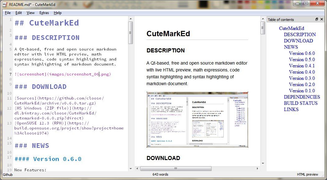 Download description. Версии html. Текстовые html редакторы. Markdown Editor. Open source qt Editor.