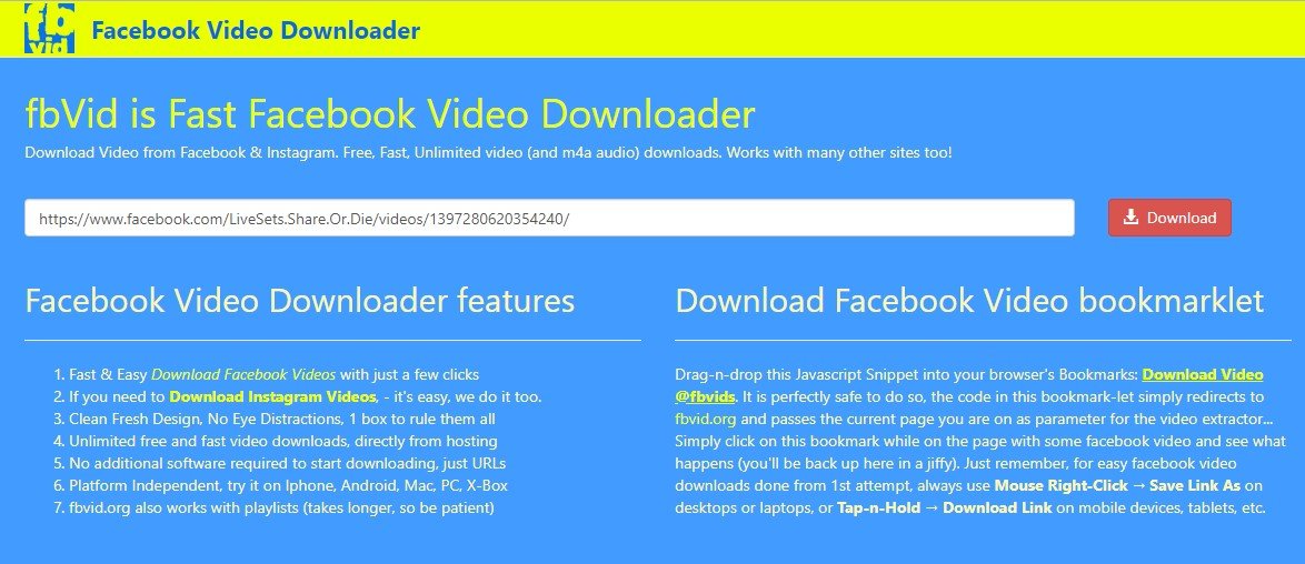 Fb video downloader online