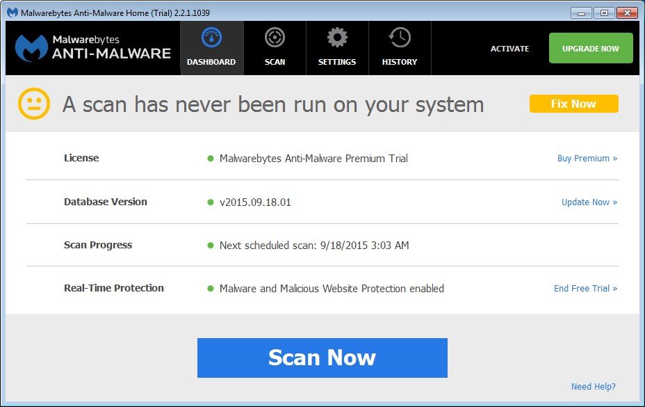is malwarebytes free trial full featured