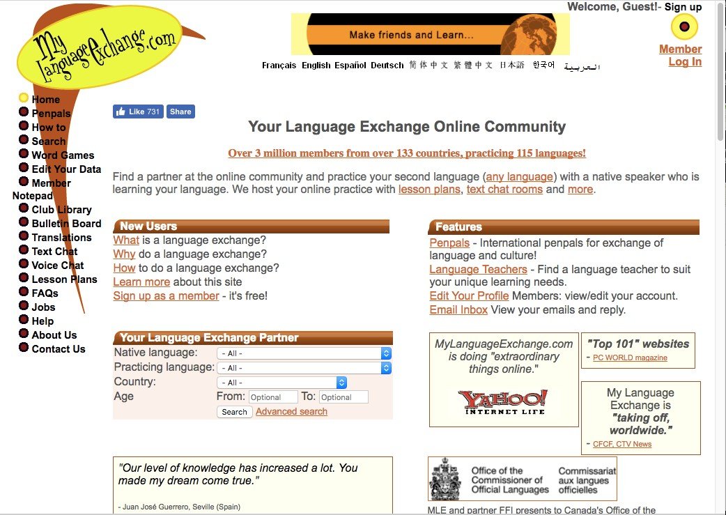 language exchange chat online