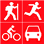 walk-run-bike-drive icon