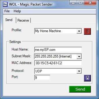 wol magic packet sender command line