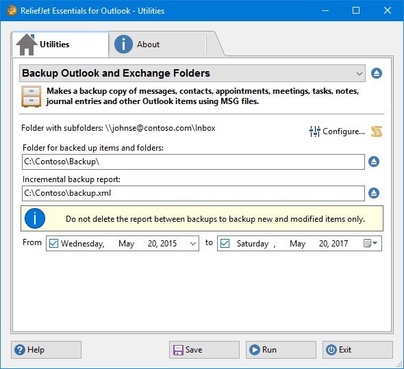 serial reliefjet essentials for outlook