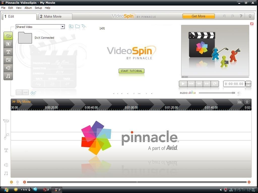 Spin videos. Pinnacle VIDEOSPIN. Программа видеомонтажа Pinnacle. Pinnacle API. Любительским видеоредактор Pinnacle VIDEOSPIN.
